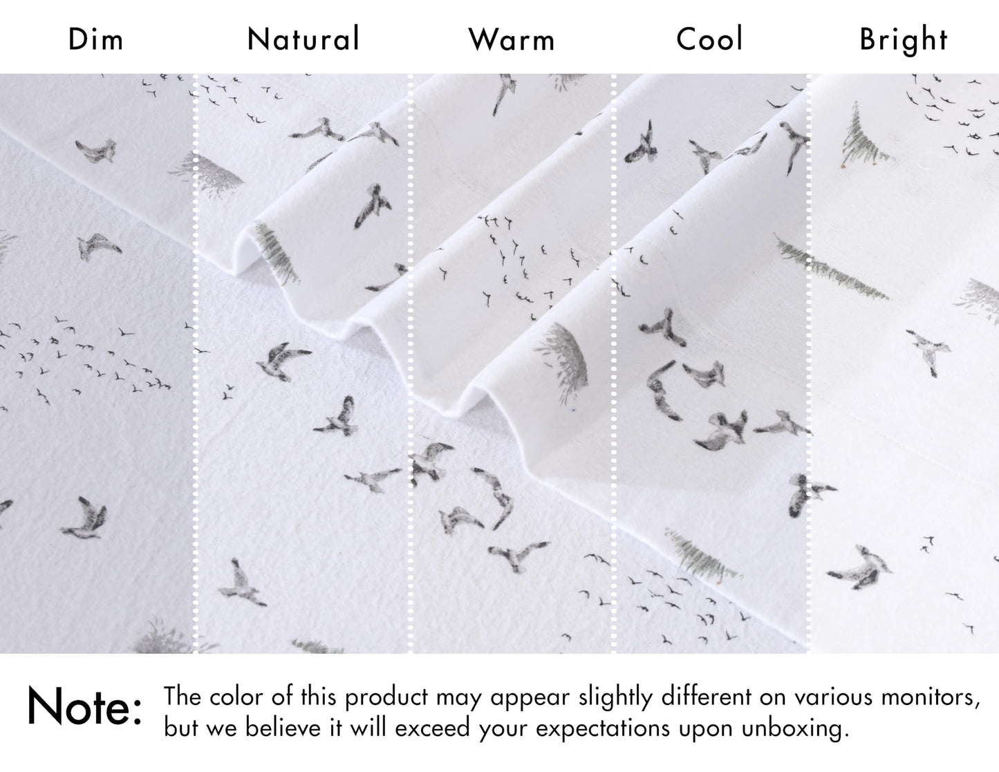 RUVANTI Flannel Sheets Queen Size - 100% Cotton Double Brushed Bed Sheets, Deep Pockets 16 Inches Queen Sheet Set, All Seasons Breathable & Extra Soft - Warm & Cozy, 4 Piece, Sky Ballet
