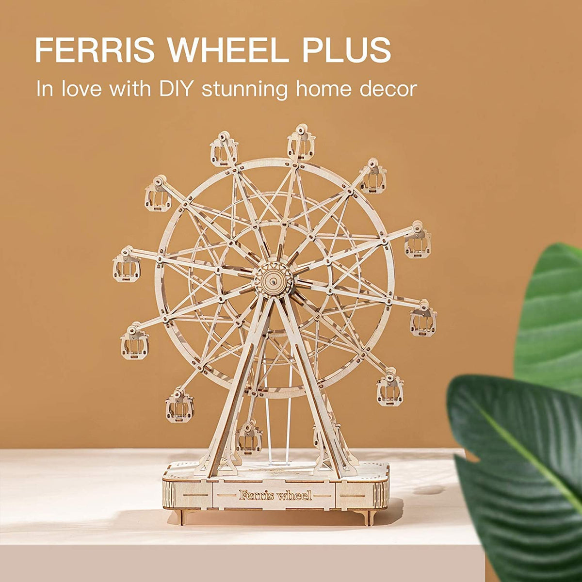 Rowood 3D Wooden Puzzle for Adults, DIY Miniature Dollhouse Kits, Homey Kitchen Bundle Ferris Wheel, Birthday