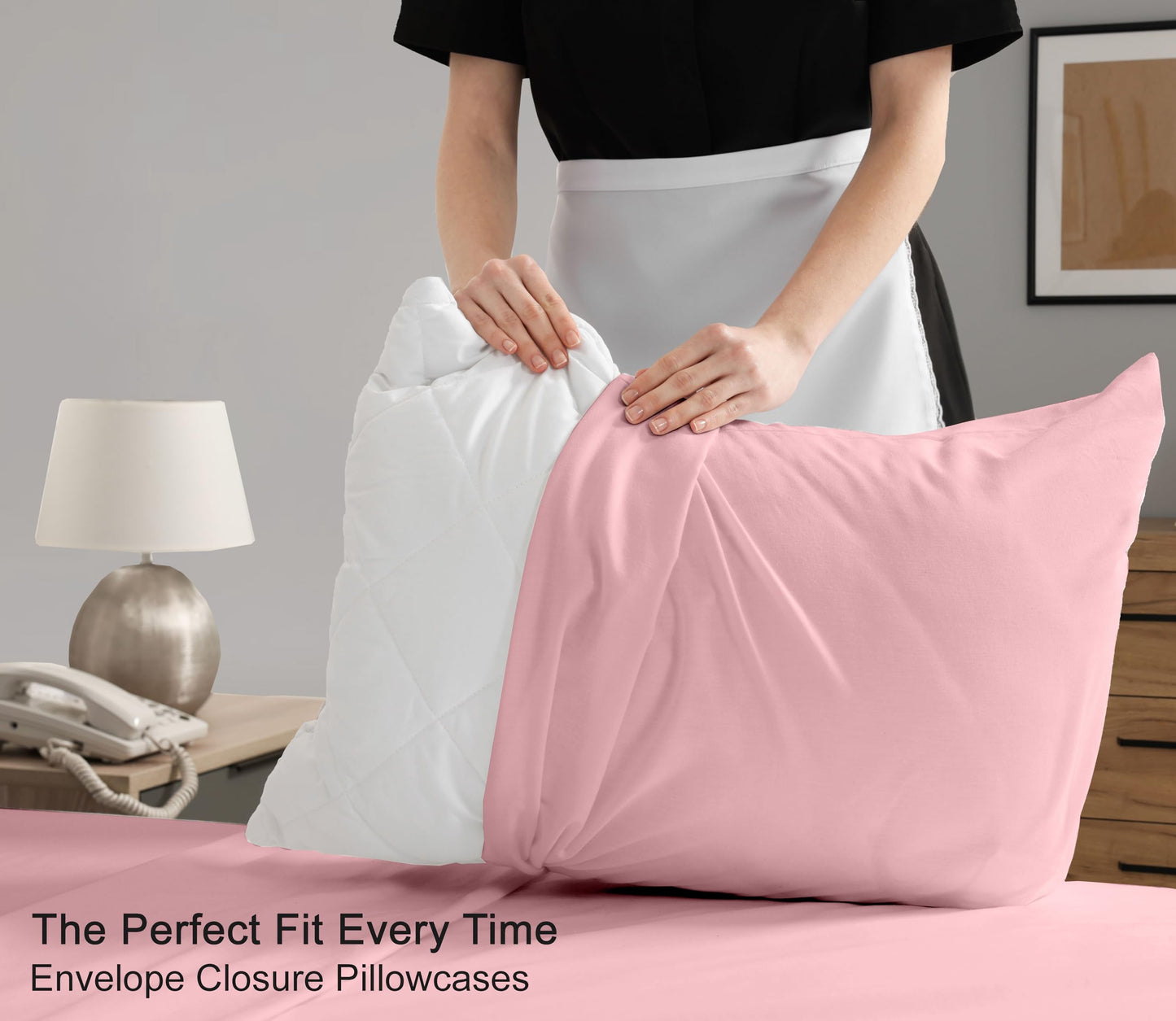 RUVANTI 100% Cotton Percale Sheets Full Size, Bridal Rose