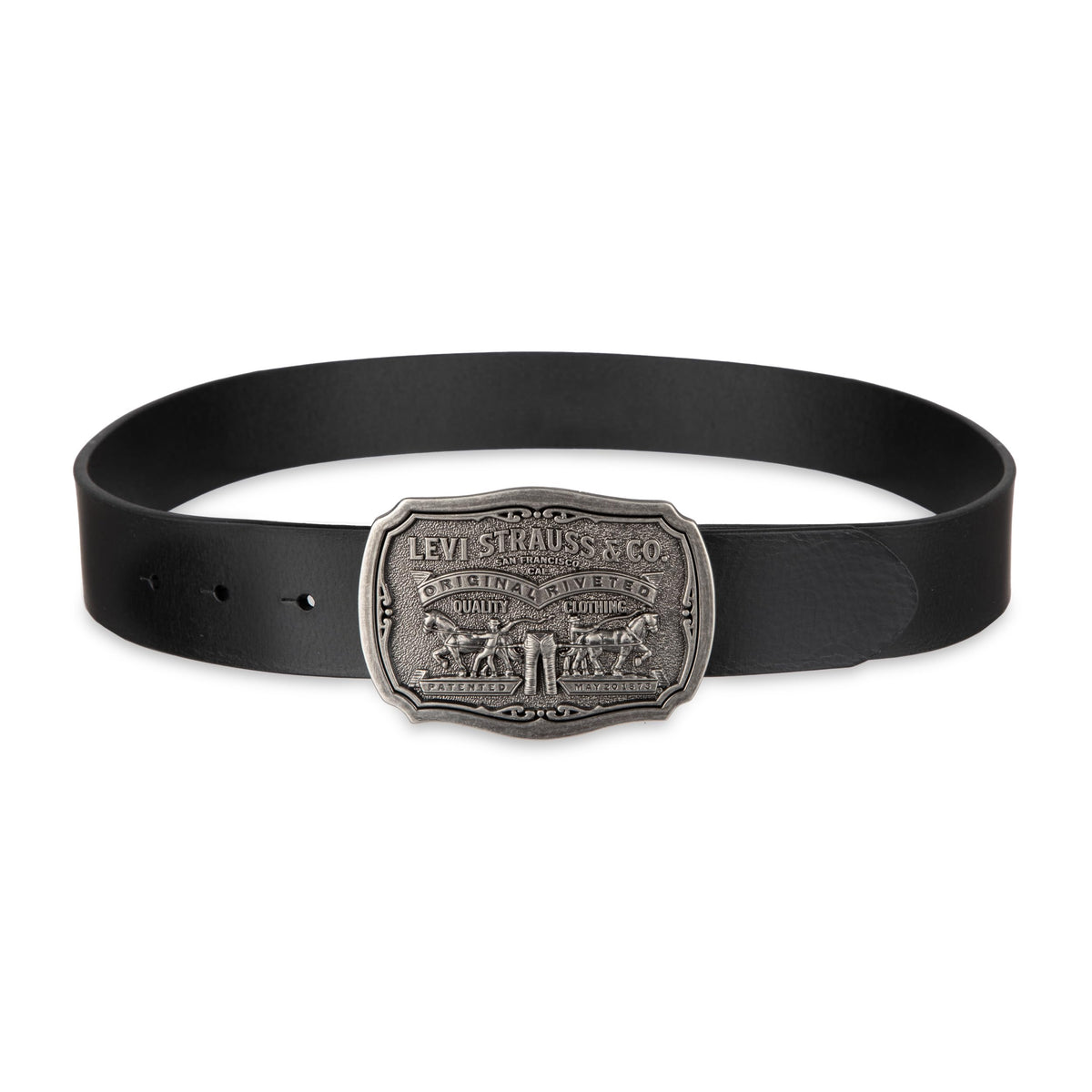 Levi's Men's Leather Belt With Antiqued Buckle,Black,36
