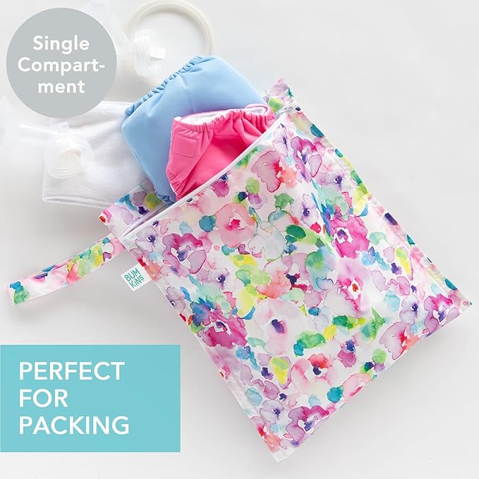 Bumkins Waterproof Wet Bag for Baby, Swim Suit, Cloth Diapers, Pump Parts
