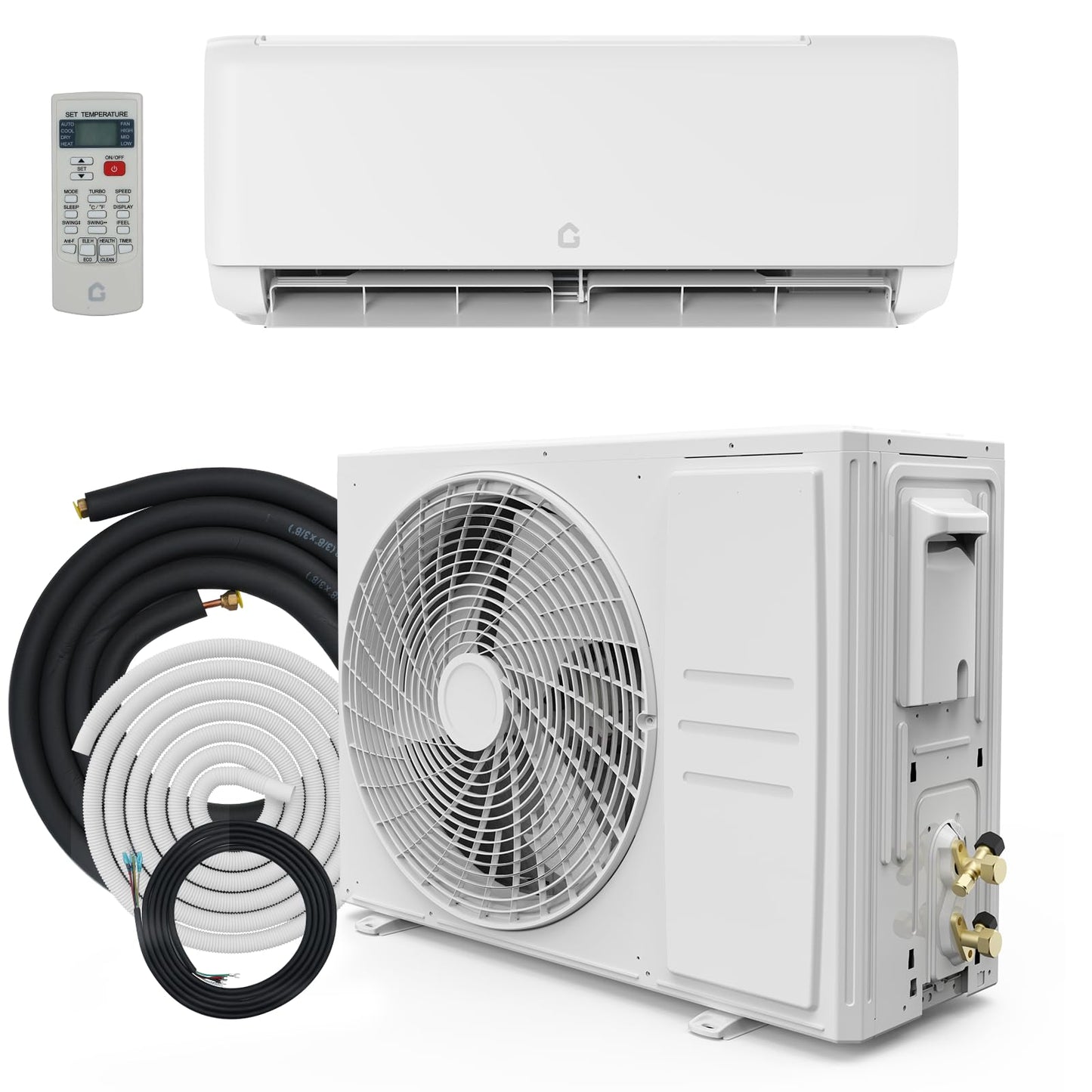 12,000 BTU Mini Split AC & Heat Pump, 21 SEER WiFi Ductless System, 750 Sq.Ft Coverage, 23dB Ultra Quiet, 5 in-1 Modes w/Heat/Cool/Dry (230V, Includes Full Installation Kit)