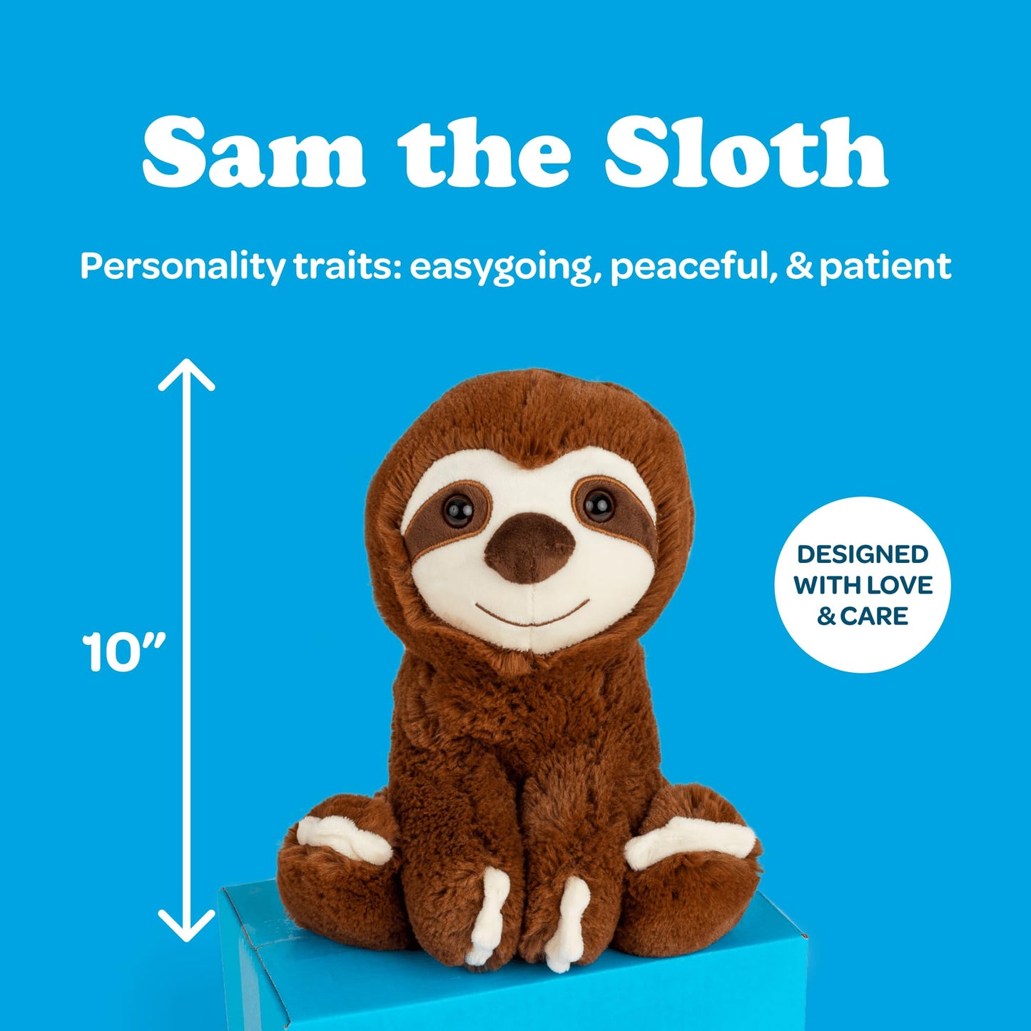 SendAFriend Sam The Sloth Stuffed Animal Care Package, Someone Loves You Box, Great Gift for Any Reason (Happy Birthday Notecard)