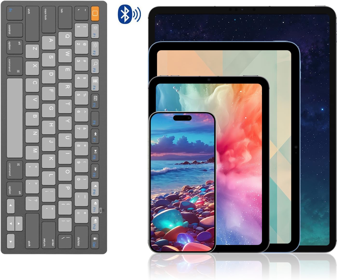 OMOTON Bluetooth Keyboard Compatible with iPad 10th Generation, iPad 10.2 (9th/8th/7th), iPad Pro 13/12.9/11 inch, iPad Air/Mini and More iOS Devices, White