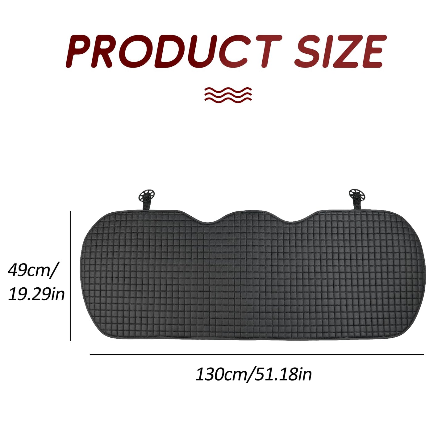 ZATOOTO Rear Car Seat Cover, 1PCS PU Leather Waterproof Car Seat Mat Cushion Protector for Back Seat, Anti-Slip & Comfortable, Black (ZD-ZXP-03H)
