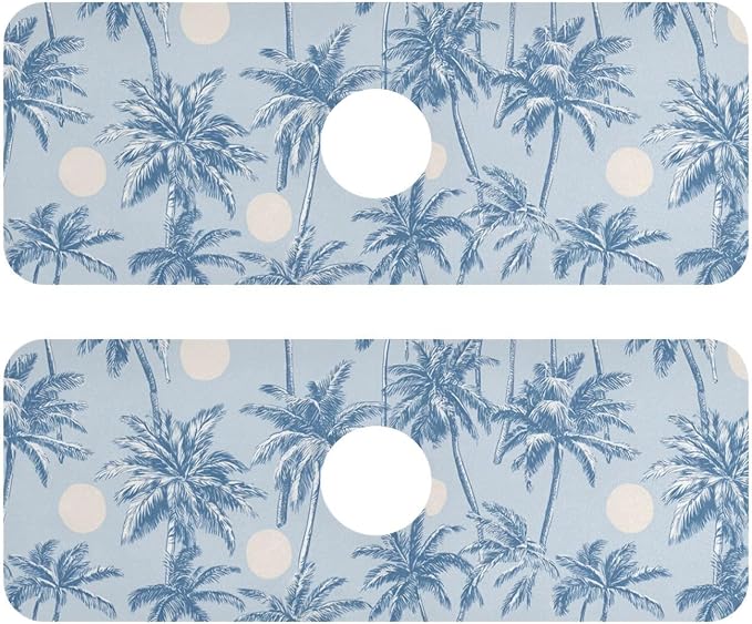 Kitchen Sink Splash Guard 2 PCS 14.7 Inch Sink Faucet Mat Splash Guard