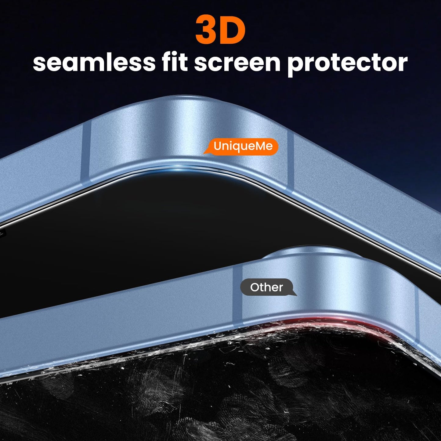 UniqueMe for iPhone 16 Pro Screen Protector - [Military Grade Shatterproof & 9H+ Hardness] Screen Protector 16 Pro Tempered Glass Full Coverage Protection, Easy Installation, 2 Packs