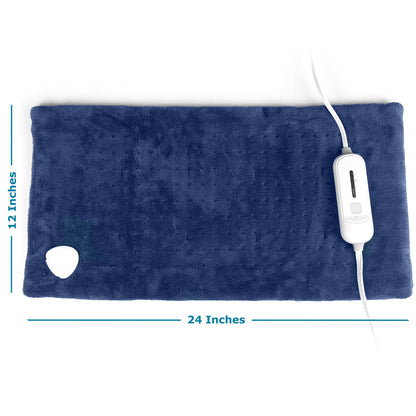 SUNAID Full Back Electric Heating Pad Fast Heating Wrap with Auto Shut Off for Back, Neck and Shoulder, Abdomen, Waist Pain Relief, Dry/Moist Option (12" x 24" (Navy))