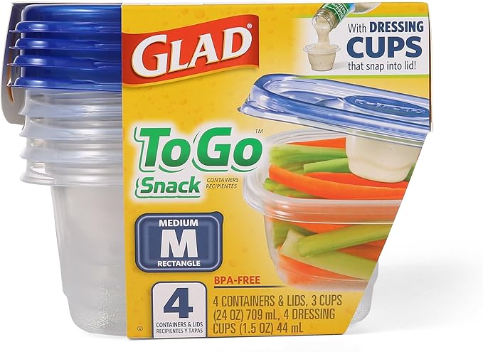 Glad GladWare To Go Snack Food Storage Containers