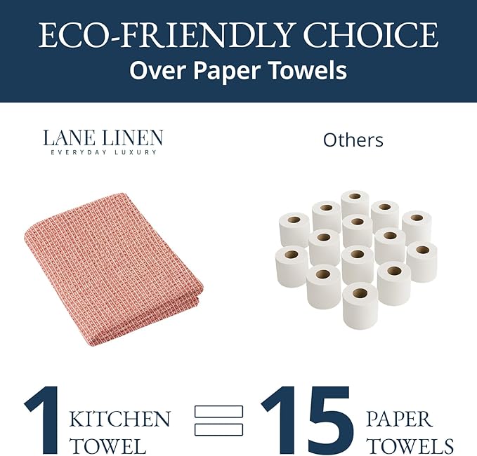 LANE LINEN 100% Cotton Kitchen Towels Set, Quick-Drying Dish Towels, Tea Towels