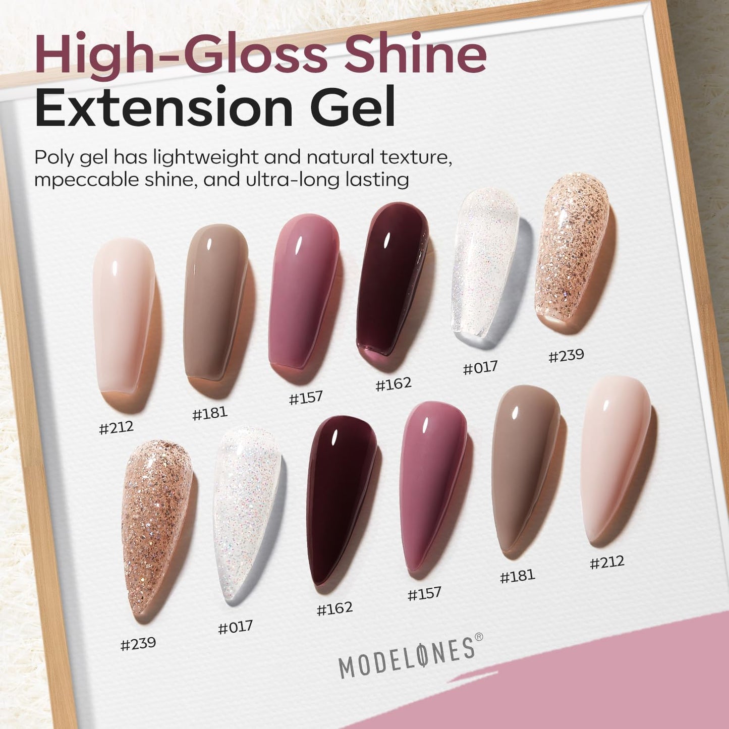 modelones Poly Gel Nail Kit 6 Colors with 8 W Nail Lamp Extension Gel Kit Jelly Milky White Pink Nude Complete Tools Beginner Thickening Solutions DIY at Home for Women