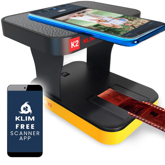 KLIM K2 Mobile Photo Digitizer 35mm - Positive & Negative Conversion - Slide and Photo Scanner - Color Developing Kit Essential - Your Own Service for Developing Negatives at Home