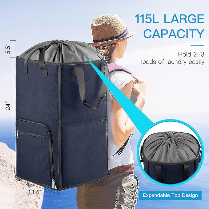 Bukere Laundry Basket, Laundry Backpack Bag