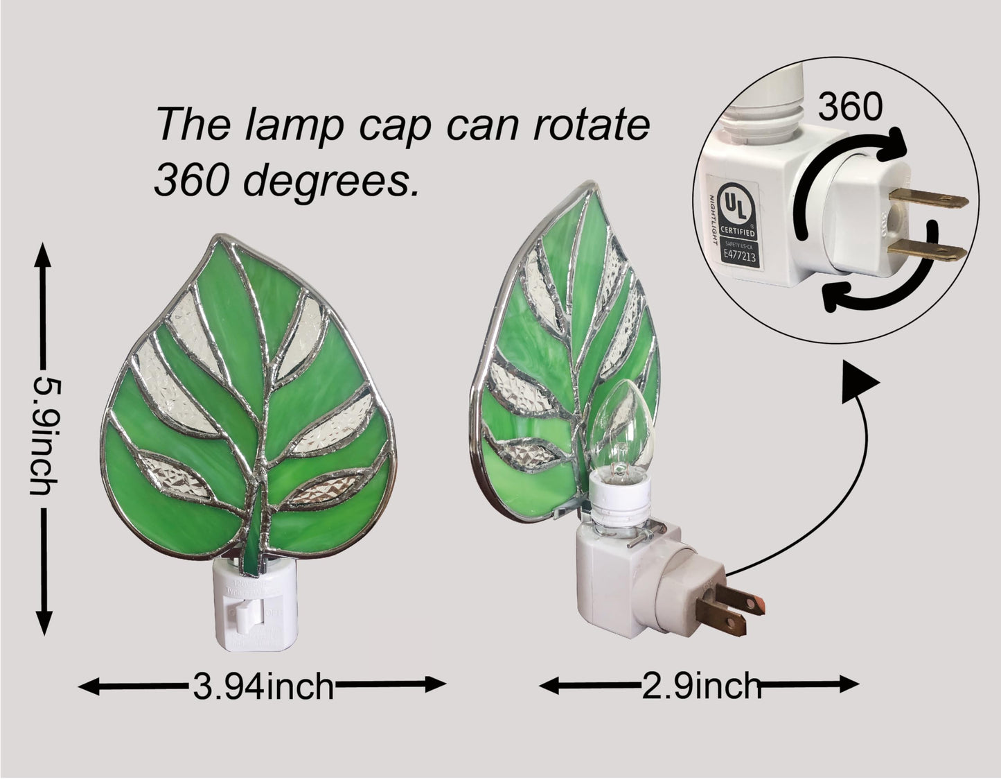 DUONAYU Stained Glass Monstera deliciosa Liebm Night Light Plant Night Light Bedroom Bed Light Gifts from Nature. DYM9015