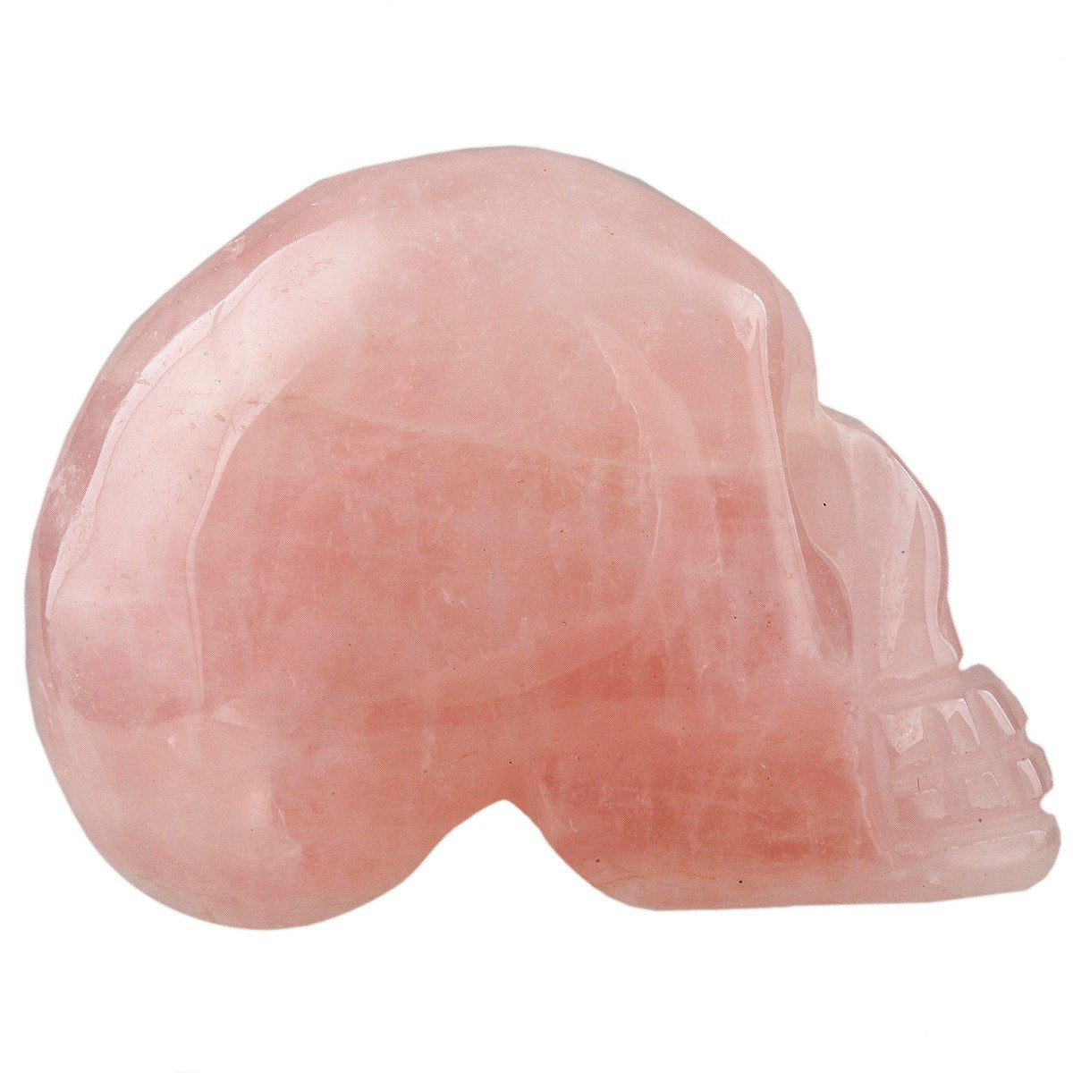 Rockcloud Healing Crystal Stone Human Reiki Skull Figurine Statue Sculptures Rose Quartz 1.5"