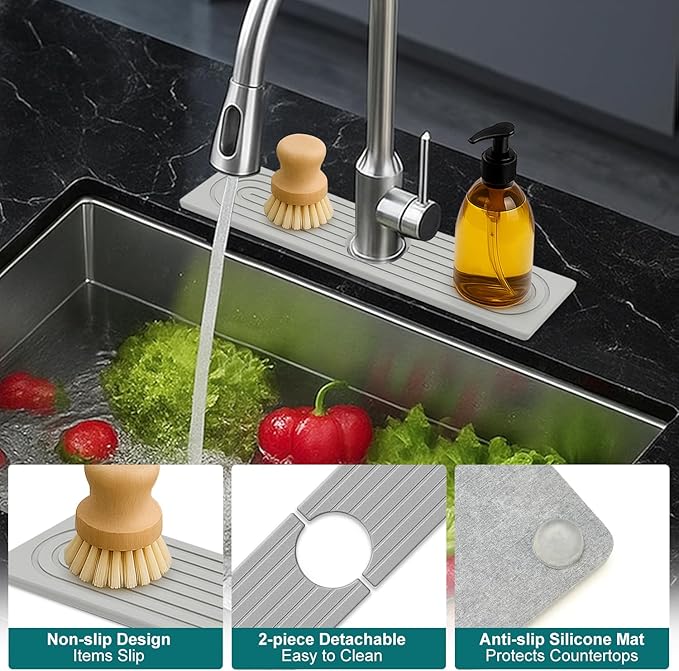 Stone Faucet Mat for Kitchen Bathroom Sink Diatomite Quick Dry Around Faucet