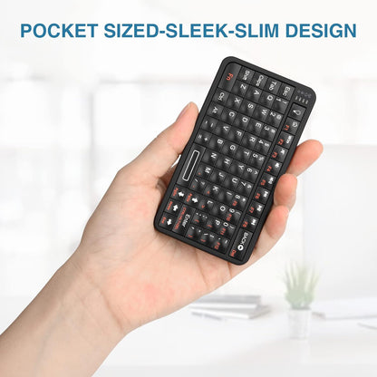 Rii Mini Bluetooth Keyboard,Portable Wireless Rechargeable Keyboard with Backlit,for Smart TV/Android TV Box/Smartphone/HTPC/IPTV/VR Glasses Black(Upgrade-TypeC)