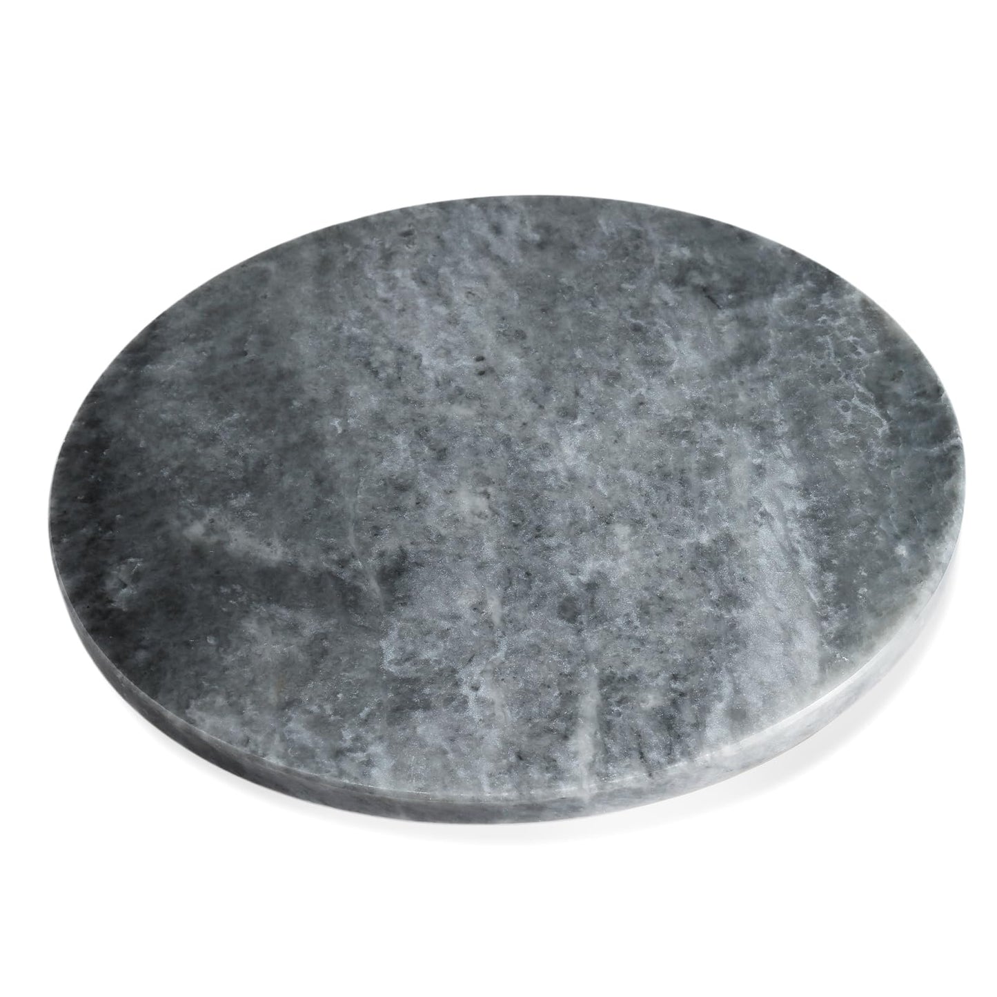 Koville Brazilian Natural Marble Cutting Board for Kitchen, 11inch Round Hand Crafted Marble Slab for Cheese, Charcuterie, Pastry Board - Wedding Gift, House Warming Gift(Rhino Grey)