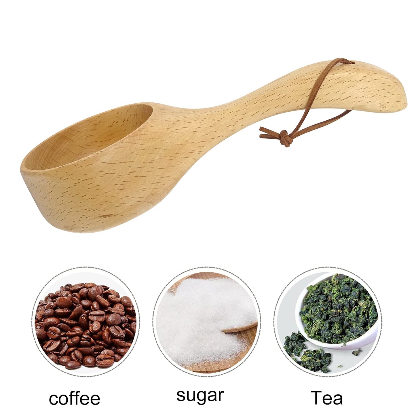Honbay Large Capacity Wooden Ladle Sauna Water Scoop SPA Spoon Bath Salts Spoon Coffee Scoop
