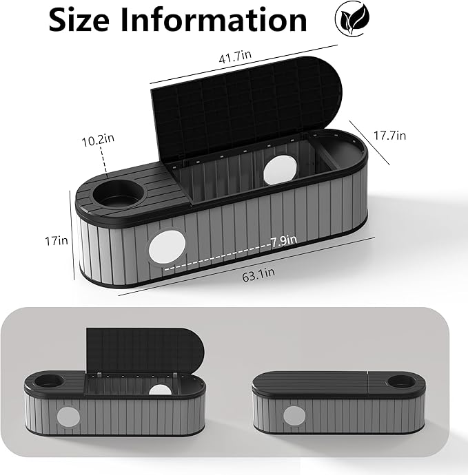 DRATO Outdoor Storage Box, Resin Deck Storage Box Waterproof Patio Storage Box for Indoor & Outdoor Use
