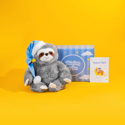 Thoughtful Sloth Plush Stuffed Animal - 16" Cotton Soft Cuddly Toy, Get Well Soon Care Package Gift for Kids, Teens & Adults
