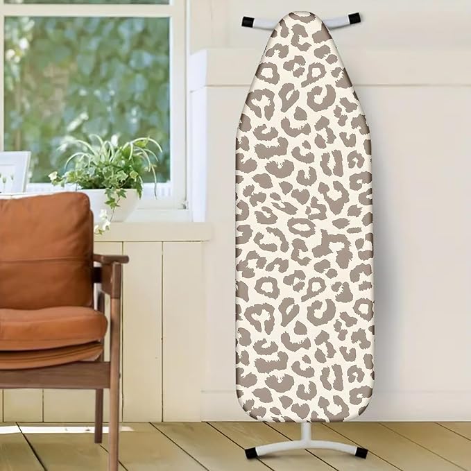 Nuxovilar Beige & Gray Leopard Print Pattern Ironing Board Cover, 15×54 inch