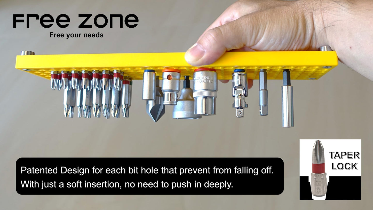 Free Zone Bit Organizer Set (2 PCS, Black) – 158-Hole 1/4 Inch Hex Bit & Drive Bit Storage – Screwdriver Bit Holder (Tools Not Included)