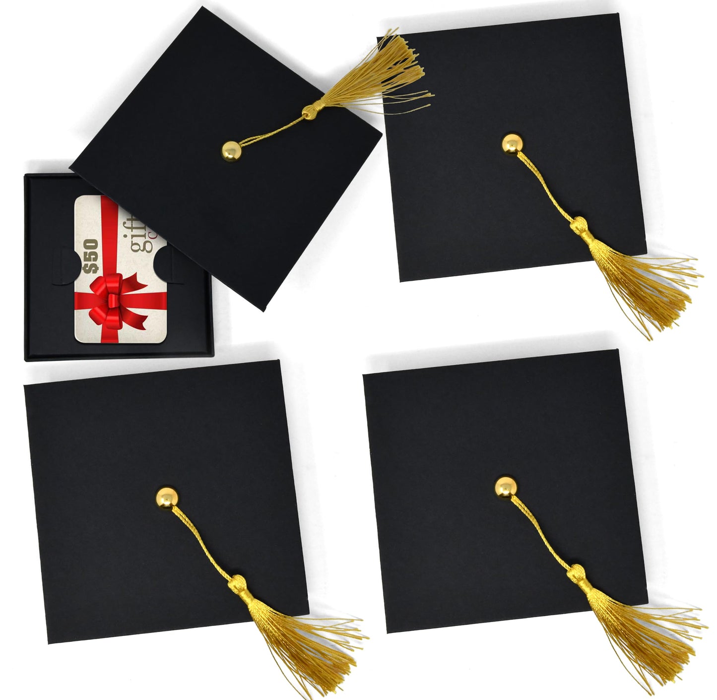 Graduation Gift Card Box Holder Cap Shaped with Tassel Pack of 6 Grad Gifts Cards Graduate Present Boxes Holders for Graduations Party Supplies