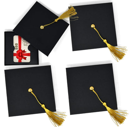 Graduation Gift Card Box Holder Cap Shaped with Tassel Pack of 6 Grad Gifts Cards Graduate Present Boxes Holders for Graduations Party Supplies