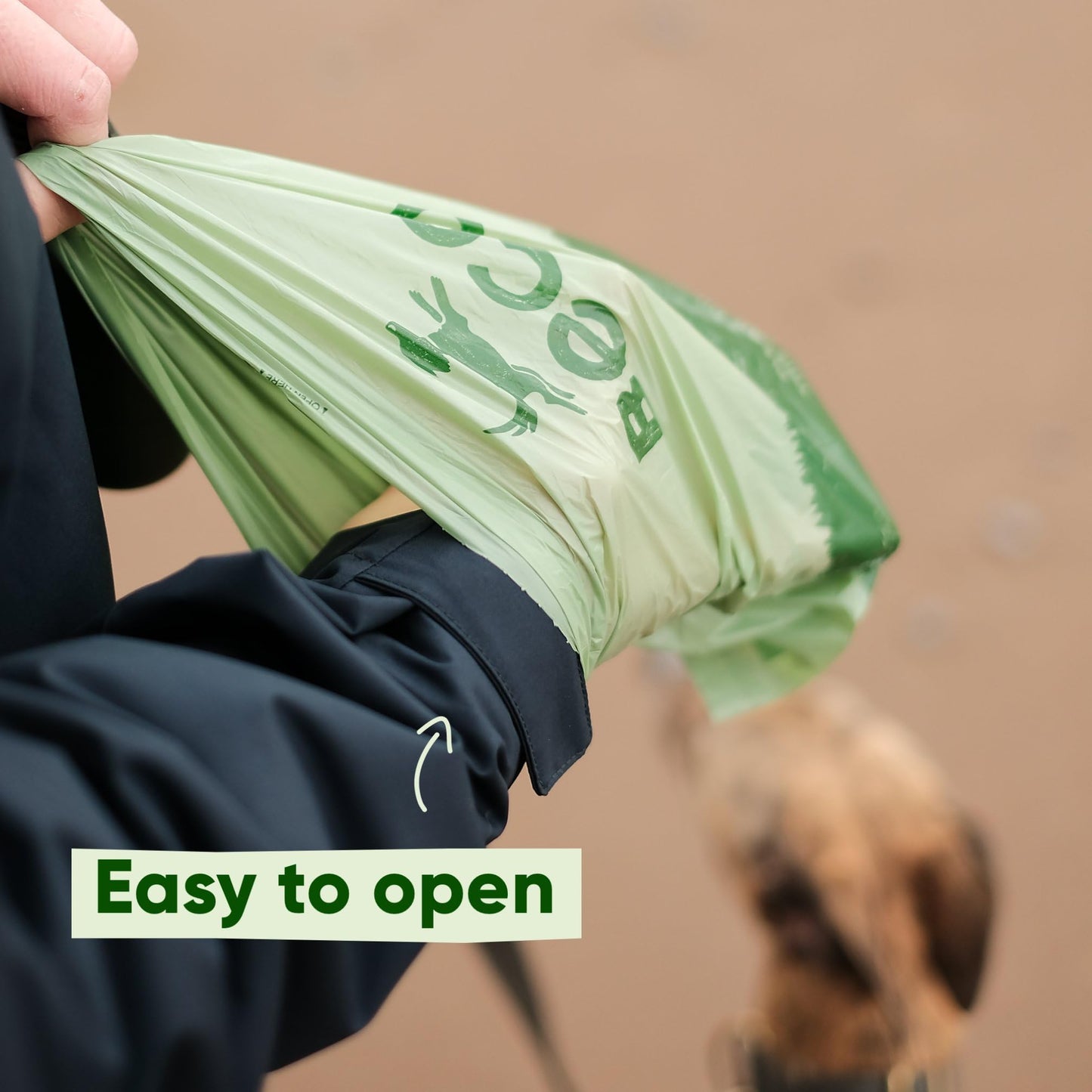 Beco Dog Poop Bags Rolls - Strong & Large - 120 Bags (8 Rolls of 15) Unscented, Dispenser Compatible for Dog Waste