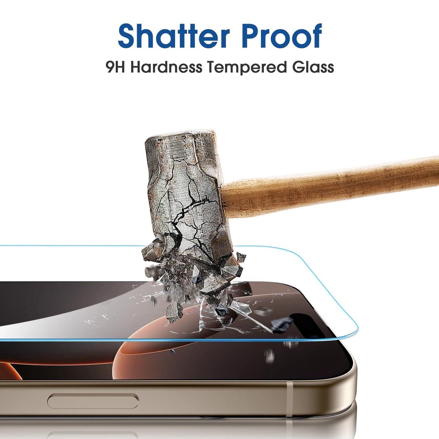 amFilm Easiest Installation OneTouch for iPhone 15 Pro Max Screen Protector [6.7 Inch] Tempered Glass + Camera Lens Protector, Auto-Alignment Tech, Bubble Free, Case Friendly, Anti-Scratch [2+2 Pack]