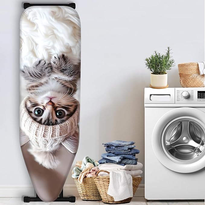 Nuxovilar Cute Cat with Knit Hat Ironing Board Cover, 15 * 54inch, Fits Most