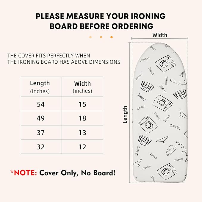 Seiritex Table Top Ironing Board Cover 12 x 32 inch, 3 Layers Small Iron Board
