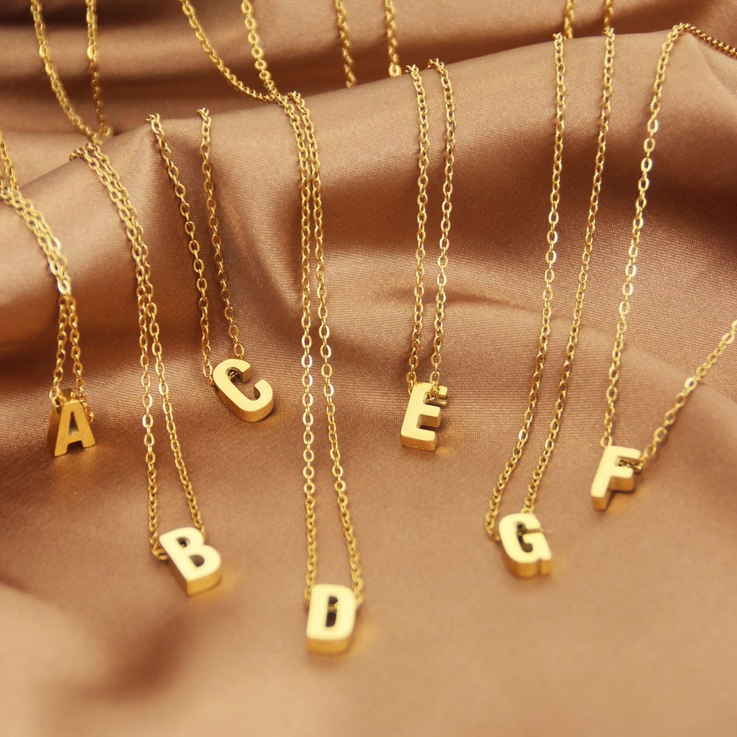 Scaleer Small Initial Necklace 18K Gold Plated Stainless Steel Tiny Letter L Necklace Personalized Monogram Name Necklace for Women