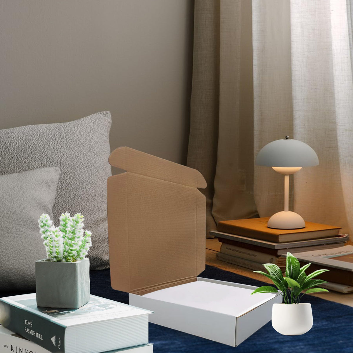 10 x 10 x 2 inch Shipping Boxes Set of 25， White Corrugated Cardboard Box Mailer Boxes for Packaging Small Business Shipping，Mailing Boxes Bulk for Birthday Wedding Party Book Literature Gift Giving