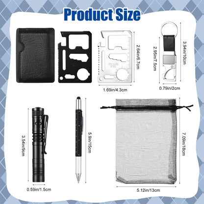 Huquary 30 Pcs Baby Shower Prizes for Men Gifts Bulk Multitool Pen Card Tool Keychain Flashlight for Winner Bachelor Party