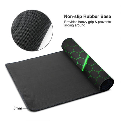 Abstract Green and Black Cool Futuristic Mouse Pad Gaming XL Large Mousepad Desk Mat Long Extended Big Keyboard Pads Table Accessories for Gaming and Office Pc Laptop Computer 31.5 X 11.8 Inch