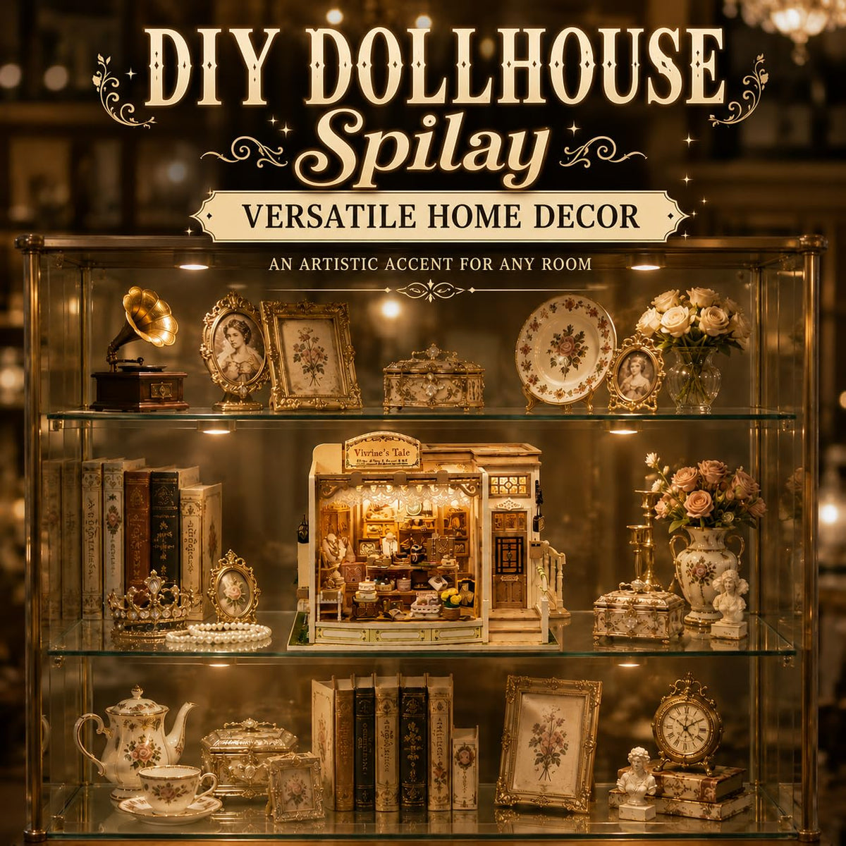Spilay DIY Miniature House Kit for Adults, Miniature Dollhouse Kit