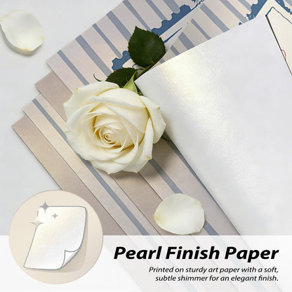 SkyCozy Coastal Beach Wall Art Decor, Preppy Grandmillennial East Coast Poster & Prints, Ocean Crawfish Sailboat Nautical Wall Art for Home Room Bedroom Dorm Decor, 8x10Inch Set of 4 (UNFRAMED)