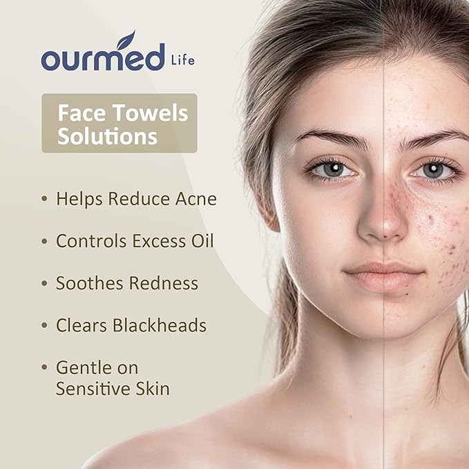 Ourmed Life Face Towels, Disposable Biodegradable Facial Towels