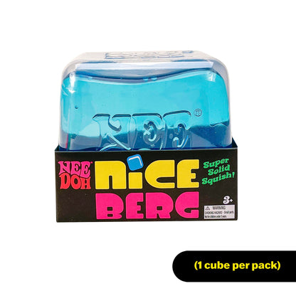 NeeDoh Niceberg - Large Squishy Ice Cube Fidget Toy For Kids, Nee Doh Stress Balls, Sensory Fidgets, Squidgy Toys For Anxiety Relief, Safe Non-Toxic Gel Texture, Age 3 Year Olds +