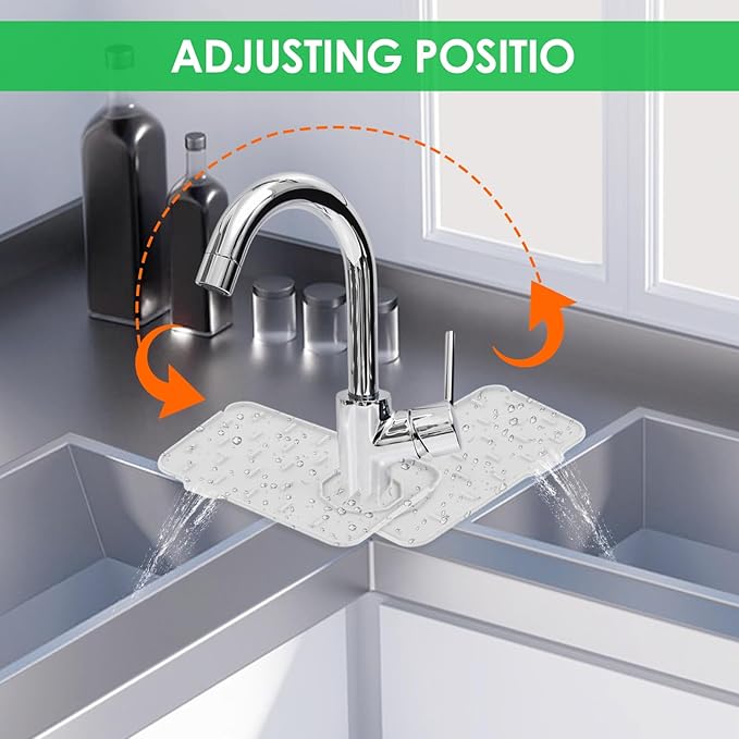 Sink Faucet Splash Guard Mat Silicone Soap Dish Pad Small Faucet Handle Drip