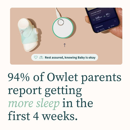 Owlet Dream Sock® - Smart Baby Monitor - Track Live Pulse (Heart) Rate, Oxygen in Infants - Dusty Rose