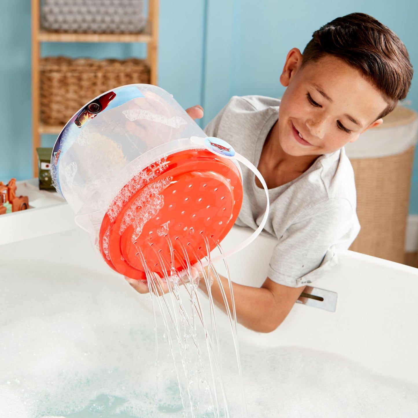 Disney Store Official Disney Pixar Cars Bath Toy Set, 5 Pc., Baby Playset Includes Lightning McQueen, Mater, Red, Sheriff and Sarge Figures - Bath or Paddling Pool Toy, Suitable for 6 months+