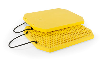 Camco Extra Large Stabilizer Jack Pads - Helps Stop RV Jacks from Sinking into Soft Ground - Includes Rope Carry Handles & Each Measures 17” x 15” x 1” - Crafted of Heavy-Duty Polymer - 2-Pack (44545)