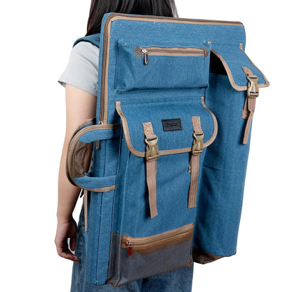Transon Art Portfolio Case Artist Backpack Canvas Bag Large 26” x 19.5” Turquoise Green