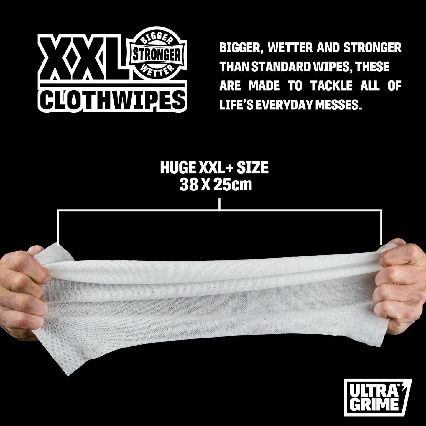 UltraGrime Multi Purpose Family XXL Biodegradable 80 Clothwipes - Pomelo Scented Large Wet Cloths - Heavy Duty Multi Purpose Cleaner