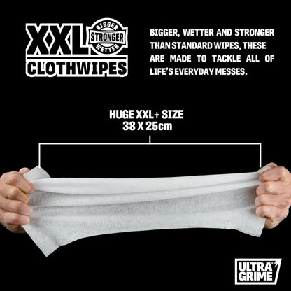 UltraGrime Multi Purpose Family XXL Biodegradable 80 Clothwipes - Pomelo Scented Large Wet Cloths - Heavy Duty Multi Purpose Cleaner