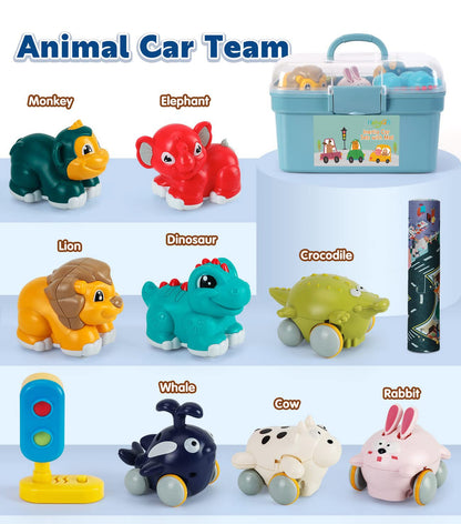 HahaGift Animal Car Toys for 1 Year Old Boys Gifts, Baby Boy Toys 12-18 Months Truck Toy, Pull Back Cars for 1 2 Year Old Girls, 1 Year Boy Birthday Gift for Childrens Toddler Toy 1-2 Years