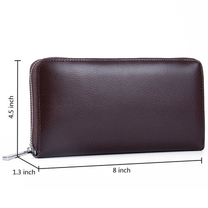 Buvelife Credit Card Wallet Leather RFID Wallet with Zipper for Women or Men, Huge Storage Capacity Credit Card Holder (Coffee), Coffee, Rfid Wallet